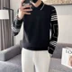 thumbnail image 2 of Suéter de punto cálido para hombre, jersey de punto polar con cuello, jersey de manga larga para hombre, jersey vintage de otoño e invierno, jersey original con cable, 2 of 4