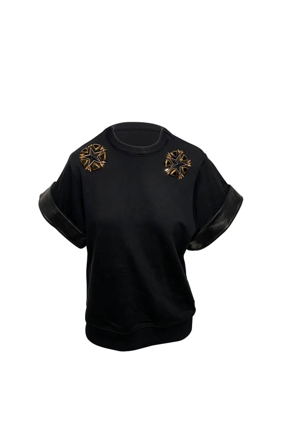Pre-Owned Givenchy Star Embellished Blouse in Black Cotton
