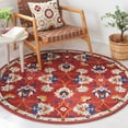 thumbnail image 2 of SAFAVIEH Micro-Loop Kasandra Medallion Area Rug, Rust/Blue, 5' x 5' Round, 2 of 8