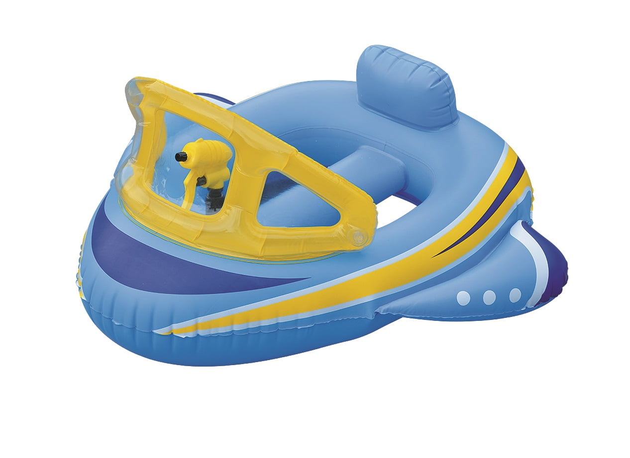 Pool Central 43" Airplane Inflatable Children's 1Person RideOn with Squirter Swimming Pool Toy