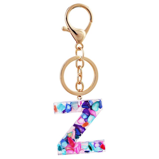 Porte-clés en Résine 26 Lettres pour Femmes Filles Pendentif Sac Accessoires de Sac à Main