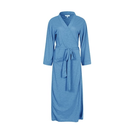 

Richie House Bathrobe Kimono Women s Cotton Robe Long Belted Dressing Gown Lounge Night Spa RHW2824-K-S