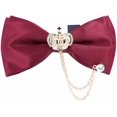 thumbnail image 1 of HAHDAXIA Rhinestones Bow Tie Necktie Pre-tied Bow Tie for Wedding Dating Banquet, 1 of 1