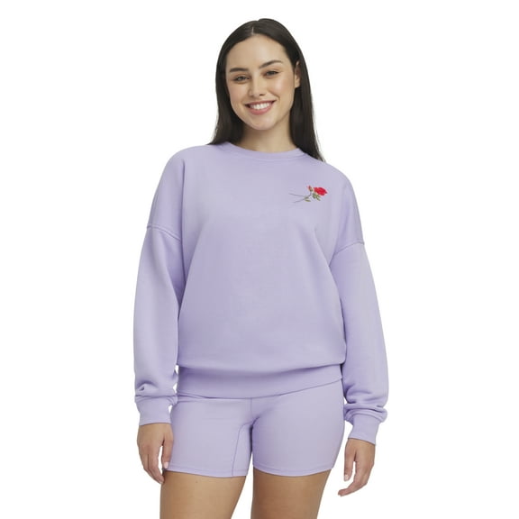 Mills by Millie Bobby Brown Women's Crew Neck Fleeced Terry Sweatshirt, Sizes XXS-XXL