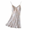 thumbnail image 2 of ALLLIST Sleeveless Nightgowns for Women Lace Silky Chemises Comfy Floral White Padded Night Clothes Pajamas Ladie, 2 of 3
