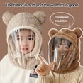thumbnail image 4 of Winter Warm Thicken Ear Protection with Removable Mask Plush One-Piece Faux Fur Kids Hats Windproof Hat Cartoon Bear Warm Neck Ear Cap GRAY WITH MASK, 4 of 7