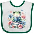thumbnail image 3 of Inktastic Book Lover Reading Frog Librarian Girls Baby Bib, 3 of 4