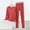 Red, variant on Womens Sleepwear Summer Solid Color Lightweight Pajama Sets with Pants Leisure Crew Neck Long Sleeve Sleepwear Summer Pjs for Women