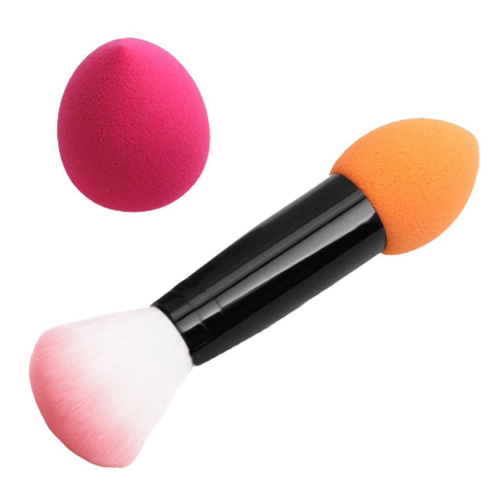 Dual End Cosmetics Blush Loose Powder Brush Foundation Bronzer Sponge