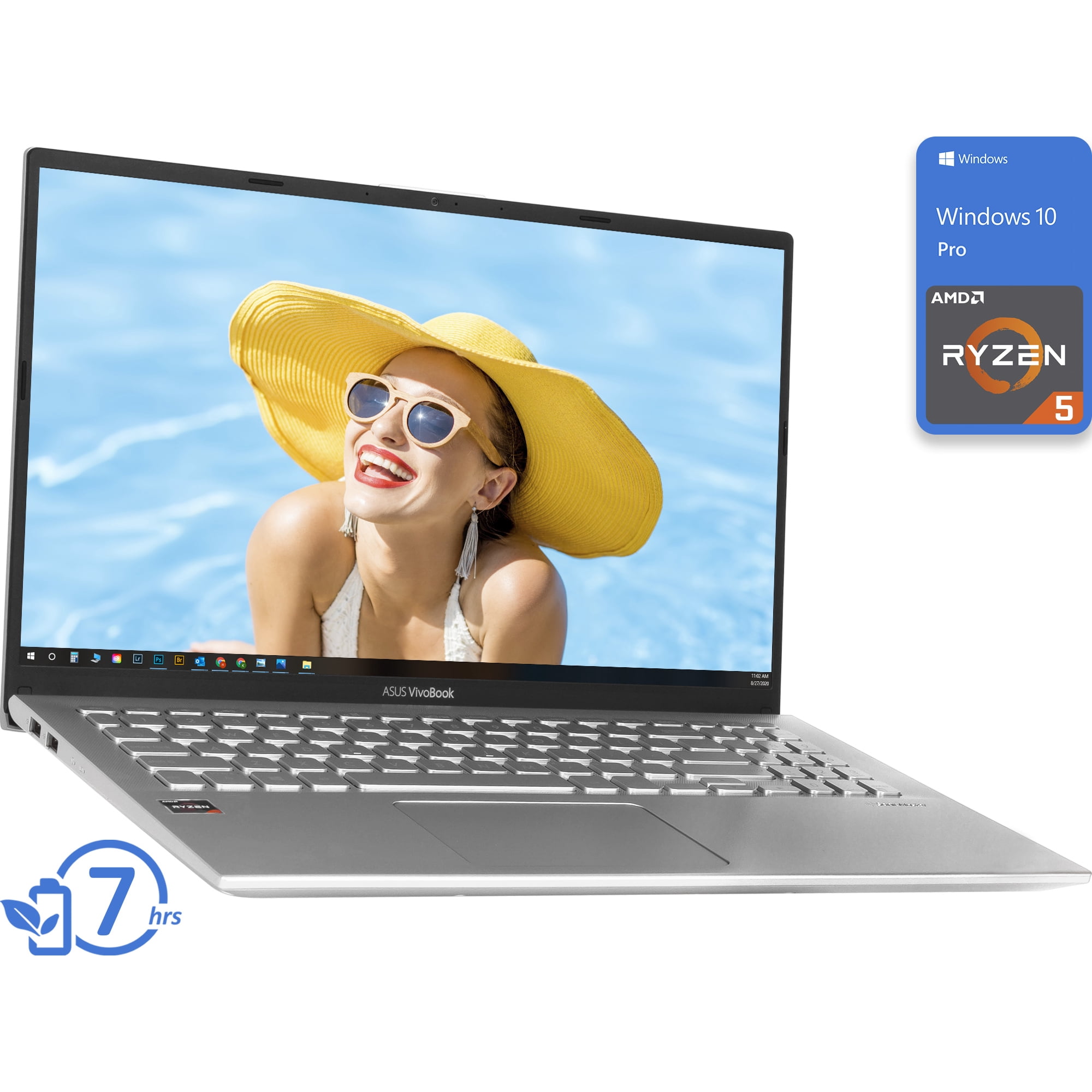 ASUS Vivobook Notebook, 15.6" FHD Display, AMD Ryzen 5 3500U Upto 3.7GHz, 4GB RAM, 256GB NVMe SSD, Vega 8, HDMI, Card Reader, Wi-Fi, Bluetooth, Windows 10 Pro