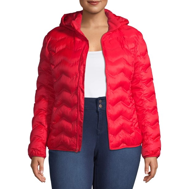 Time and Tru Time and Tru Women's Plus Size Puffer Coat with Hood
