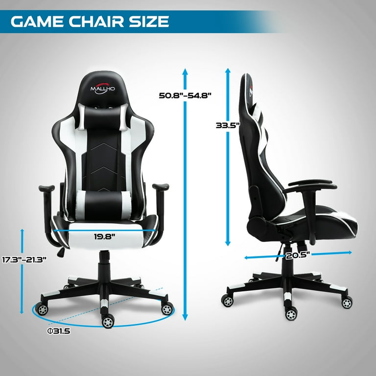 Polar Aurora Lumbar Support Swivel Gaming Chair White Walmart