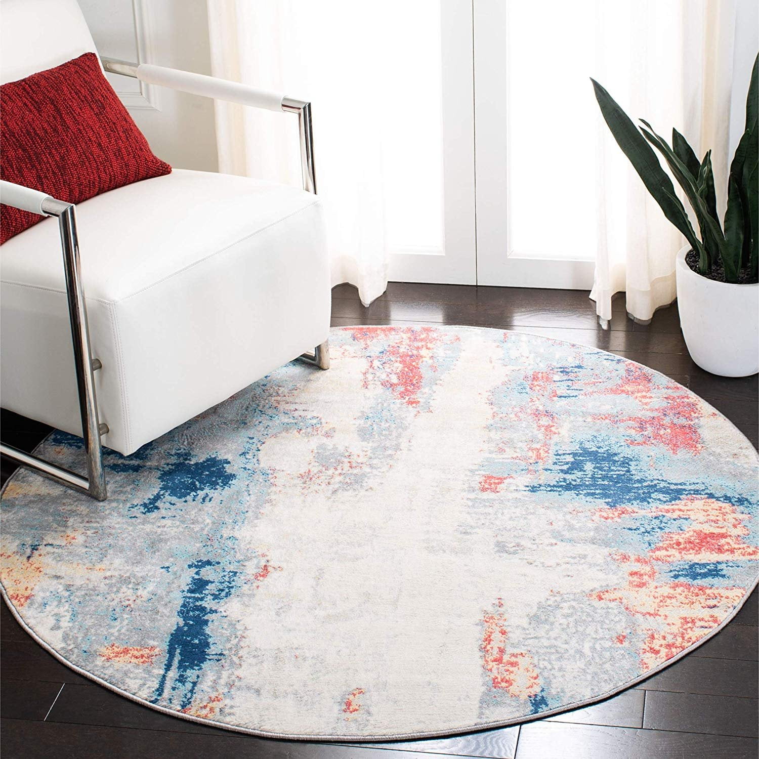 Safavieh Jasper Collection JSP101C Grey and Red (5' Round ...