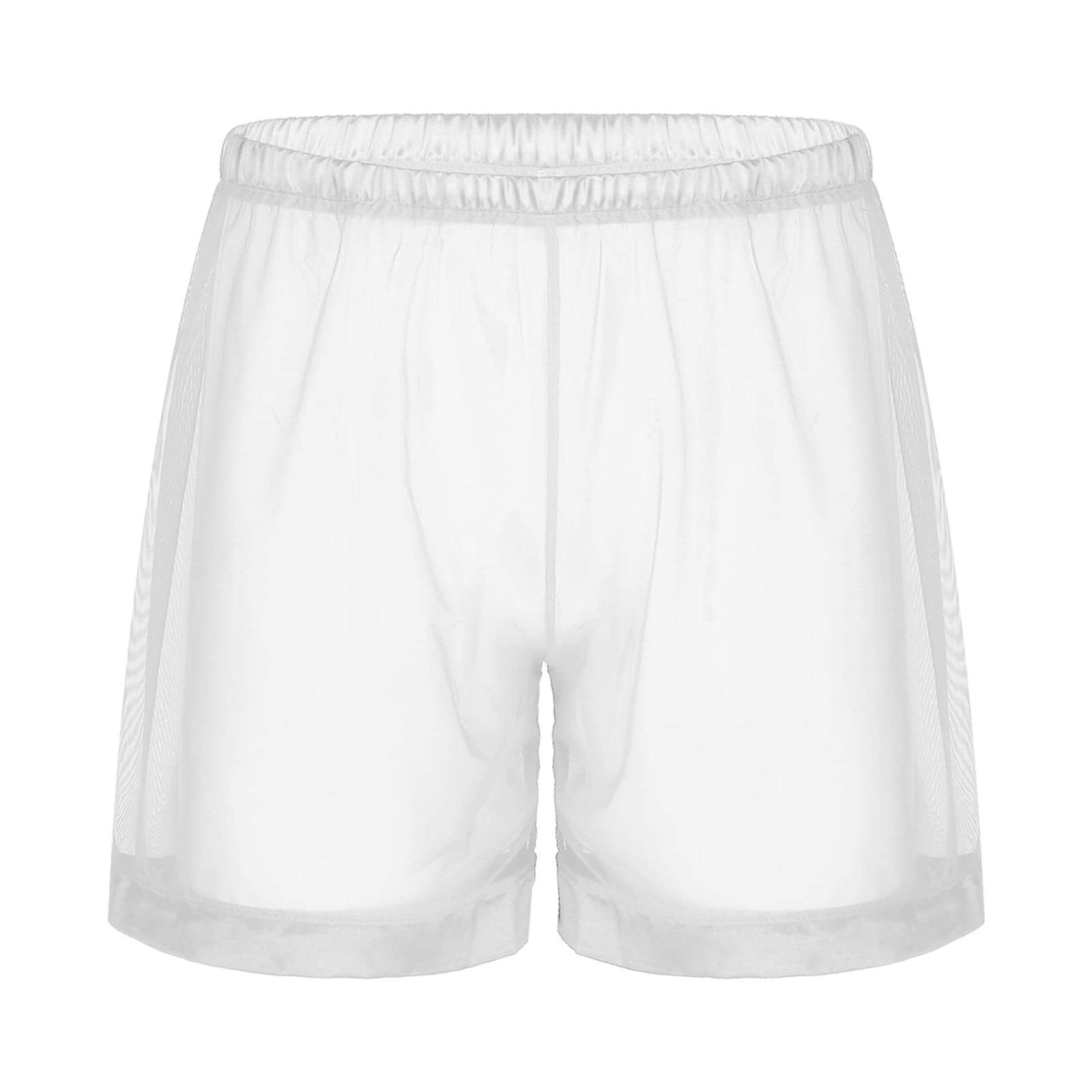 Mens Mesh Shorts See Through with Large Split Sides Sexy Sheer Boxers  Underwear : : Clothing, Shoes & Accessories