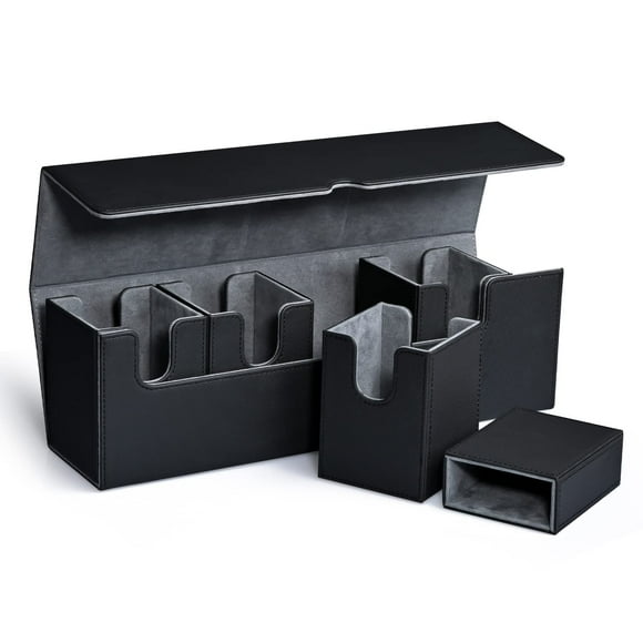 Caja de almacenamiento de tarjetas UAONO 5 en 1 para tarjetas MTG Yugioh 900+, color negro