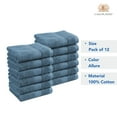 thumbnail image 3 of Casa Platino 12 Piece Wash Cloths Bathroom Set - 100% Cotton Highly Absorbent Washcloths Bulk, Wash Clothes - Allure, 3 of 7