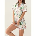 thumbnail image 5 of Christmas Pajama Set for Women Short Sleeve Tops + Elastic Waist Shorts Pjs Loungewear Set Holiday Sleepwear, 5 of 6