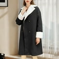 thumbnail image 4 of Niaviben Wool Coat Long Peacoat Women Warm Jackets for Women’s Wool Coat Womens Athletic Jacket for Women Woolen Coat Dark Gray L, 4 of 5