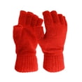 thumbnail image 2 of Wool Half Finger Gloves Knitted Solid Color Warm Gloves For Men And Women, 2 of 3