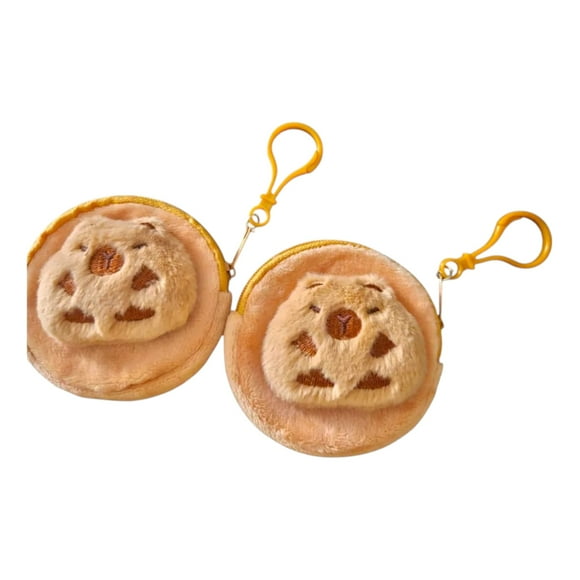 Pack de 2 monederos capibara estilo 3, peluche, monederos pequeños con colgante