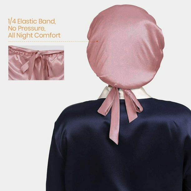Xingzhi Lace-up Mulberry Silk Hat Home Sleeping Cap Elastic