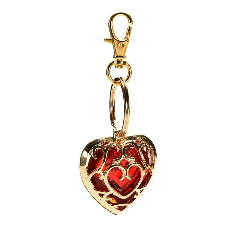Set of Heart Containers Necklace and Keychain Zelda Breath 