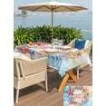 thumbnail image 5 of Outdoor Tablecloth with Umbrella Hole for Patio/Picnic/Party/Camping, Summer Nautical Waterproof Table Cloth Rectangle Table Cover Washable, Ocean Beach Waves Marine Starfish Coral Shell (60"x 102"), 5 of 8