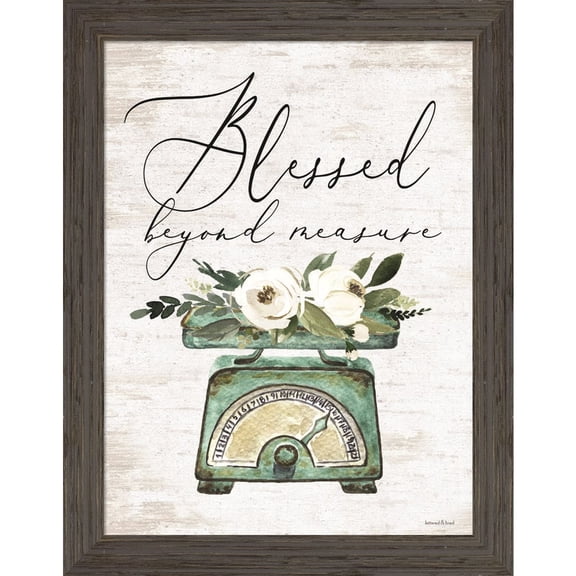 Great Art Now Blessed Beyond Measure by Lettered & Lined, Framed Wall Art, 17.75W x 22.75H