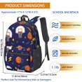 thumbnail image 3 of Basketball and Star Navy Pattern 17" School Backpacks for Teens,Waterproof Oxford Fabric,S-Shape Padded Straps for School,Travel,Hiking,Camping, 3 of 6