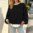 thumbnail image 6 of Color Block Sweatshirt For Women, Crewneck Puff Long Sleeve Tops, Fall Oversized Fashion Casual Pullover Shirts S-XXL, 6 of 7