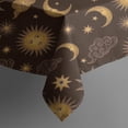 thumbnail image 4 of Brown Sun Moon Cloud Pattern Rectangle Tablecloth 60"x102",Waterproof Polyester Rectangle Table Cloth, Wipeable Spillproof Polyester Tablecloth for Dining, Camping, Indoor and Outdoor, 4 of 6