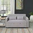 thumbnail image 6 of 55" Convertible Sleeper Sofa Bed,Modern Boucle 3 in 1 Sleeper Sofa Couch Bed with 2 Pillows and Adjustable Backrest,2-Sater Sofa for Living Room, Bedroom,Light Gray, 6 of 8