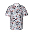 thumbnail image 2 of Picia I Love USA Gentle Cotton Regular Fit Short Sleeve Casual Hawaiian Shirt for Men-Large, 2 of 8