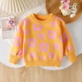 thumbnail image 3 of GYRATEDREAM Toddler Baby Girls Knit Sweater Blouse Little Kids Round Neck Long Sleeve Flower Print Pullover Sweatshirt Top Children Warm Fall Winter Clothes for 12M-5T, 3 of 6
