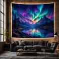 thumbnail image 6 of Mountain Lake Vertical with Nighttime Dominated Spectacular, Mystical Fantasy for Space Lovers, Wall Decor, Housewarming Gift, Tapestry Wall Hanging for Dorm and Living Room, 6 of 7