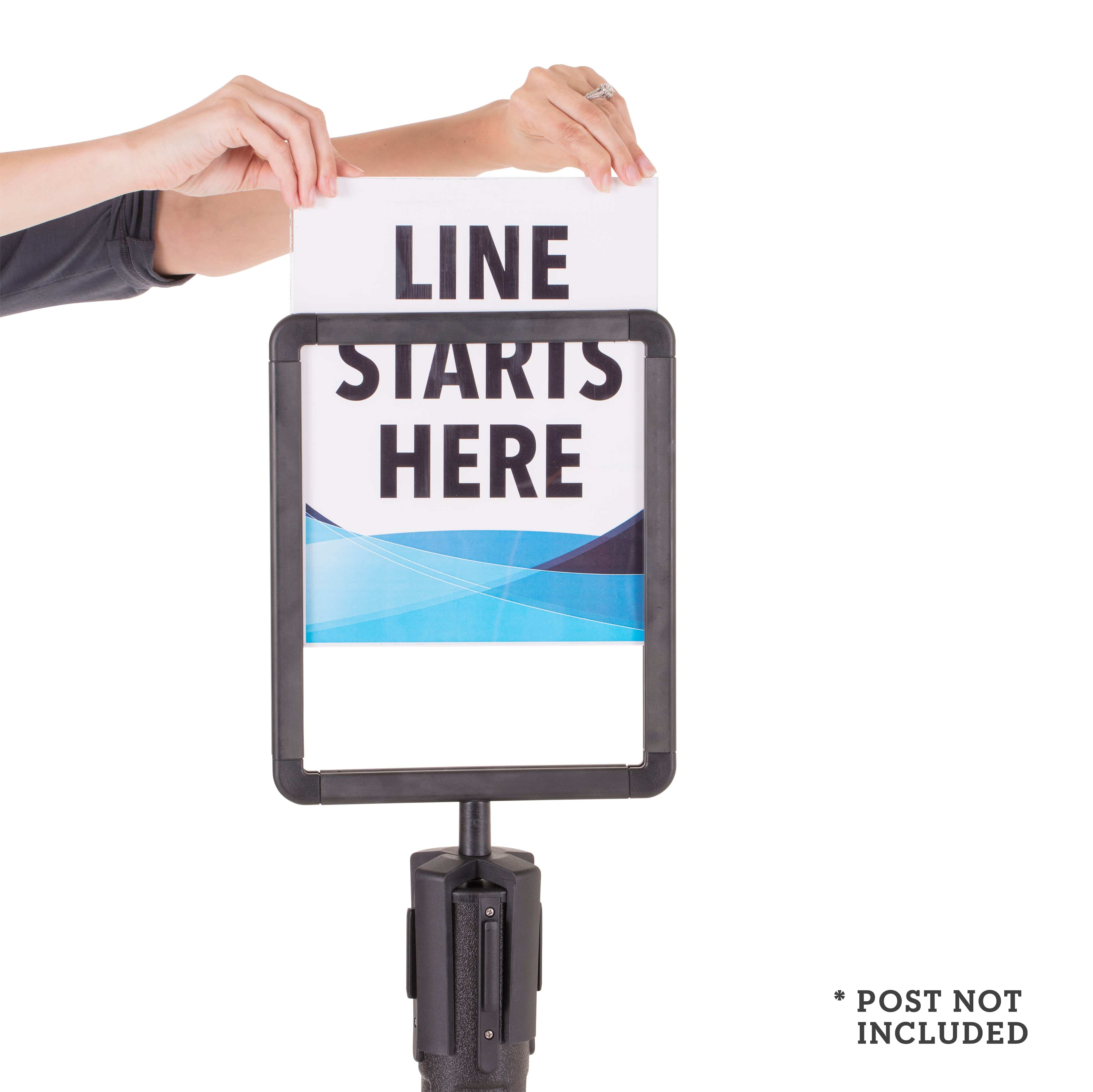 US Weight Plastic Stanchion Horizontal/Vertical Sign Holder for Sentry & Sentry Plus Stanchions