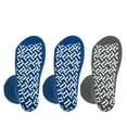 thumbnail image 3 of Pack of 3 Pairs - XXXL Non-Skid Bariatric Extra Wide Slipper Socks for People with Swollen feet Diabetes & Edema (2 Royal Blue 1 Grey), 3 of 6