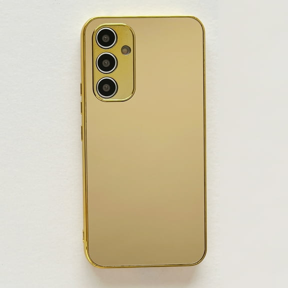 Mirror Case for Samsung Galaxy A14 5G , Mirror for Girls Women Makeup, Cute Glossy Hard Mirror Back Clear Soft TPU Bumper Slim Fit Anti-drop Shockproof Protective Case for Samsung Galaxy A14 5G,Gold