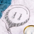 thumbnail image 5 of Conjunto de joyas con collar y pendientes colgantes con forma de lágrima de cristal austriaco para novias y mujeres, 5 of 5