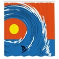 thumbnail image 3 of Ambesonne Ride the Wave Shower Curtain, Man Giant Waves, 69"Wx84"L, Violet Blue Scarlet, 3 of 3