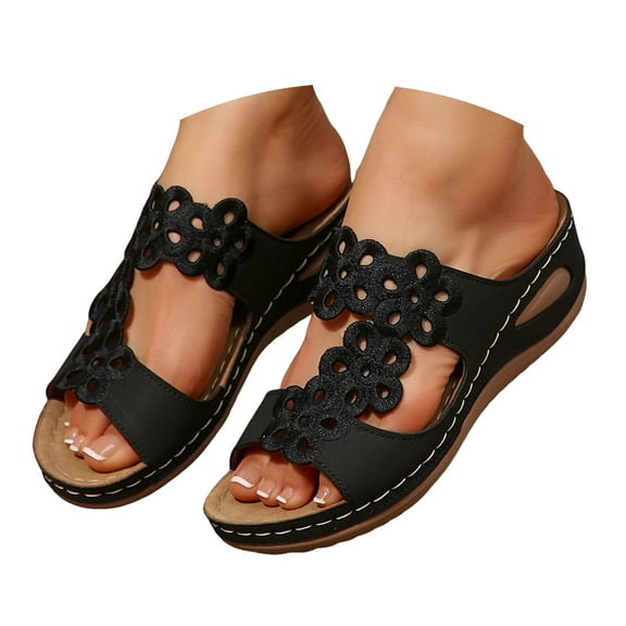 Mepaouo Orthopedic Wedge Summer Shoes for Women Dressy 2025 Flat Open Toe Platform Sandals Slippers