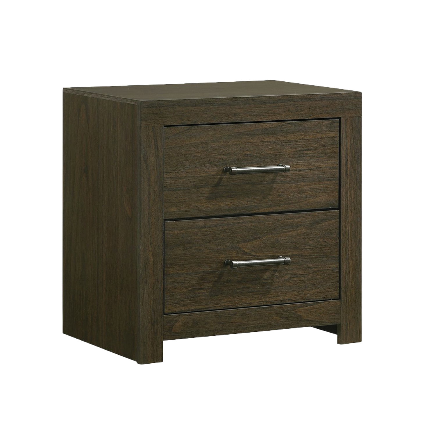 Brassex Contemporary Sturdy 2 Drawers Night Stand in Grey 