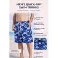 thumbnail image 3 of iBerryNY Men's Quick-Dry Swim Trunks, Cargo Pocket Lightweight Beach Board Shorts 2-Pack, Medium, 3 of 4