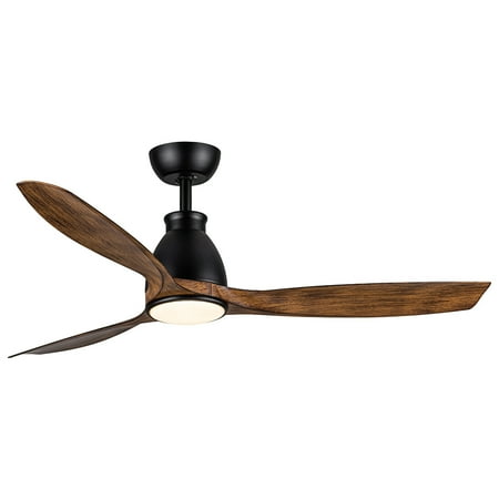 

Niuer Ceiling Fan 3 Blades Furniture W/LED Light 52 Inches Modern Fans Wood Grain Blade Quiet Energy-saving Cooling Remote Control Black-brown 52 -inch