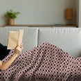 thumbnail image 3 of Retro Soft Flannel Fleece Throw Blanket, Circular Motif Repetition with Concentric Tricolor Rounds, Cozy Plush for Indoor and Outdoor Use, 70" x 90", Vermilion Charcoal Grey, by Ambesonne, 3 of 5