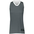 thumbnail image 3 of Holloway Sportswear 2XL Womens Dual-Side Single Ply Basketball Jersey Graphite/White 224378, 3 of 5