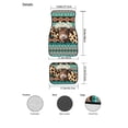 thumbnail image 7 of Renewold American Tribal Highland Cow Daisy Brown Teal Car Floor Mats All Weather Car Carpets Set of 4, Non-Skid Auto Rugs Universal Fit Car Floor Carpet for Most Cars Truck Sedan SUV, 7 of 7