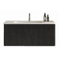thumbnail image 2 of Etna 36" Wall Mounted Floating Bathroom Vanity in Brushed Black Oak with White Basin, 2 of 9