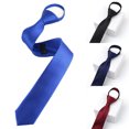 thumbnail image 5 of Men Boys Zipper Tie Solid Pre-tied Business Skinny Necktie Party Wedding Club Suit Neckwear, 5 of 9