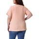 thumbnail image 3 of Blusas de mujer de tallas grandes Agnes Orinda, camisetas de cuello redondo con textura y abertura lateral, blusas casuales de túnica 1X color rosa claro, 3 of 6